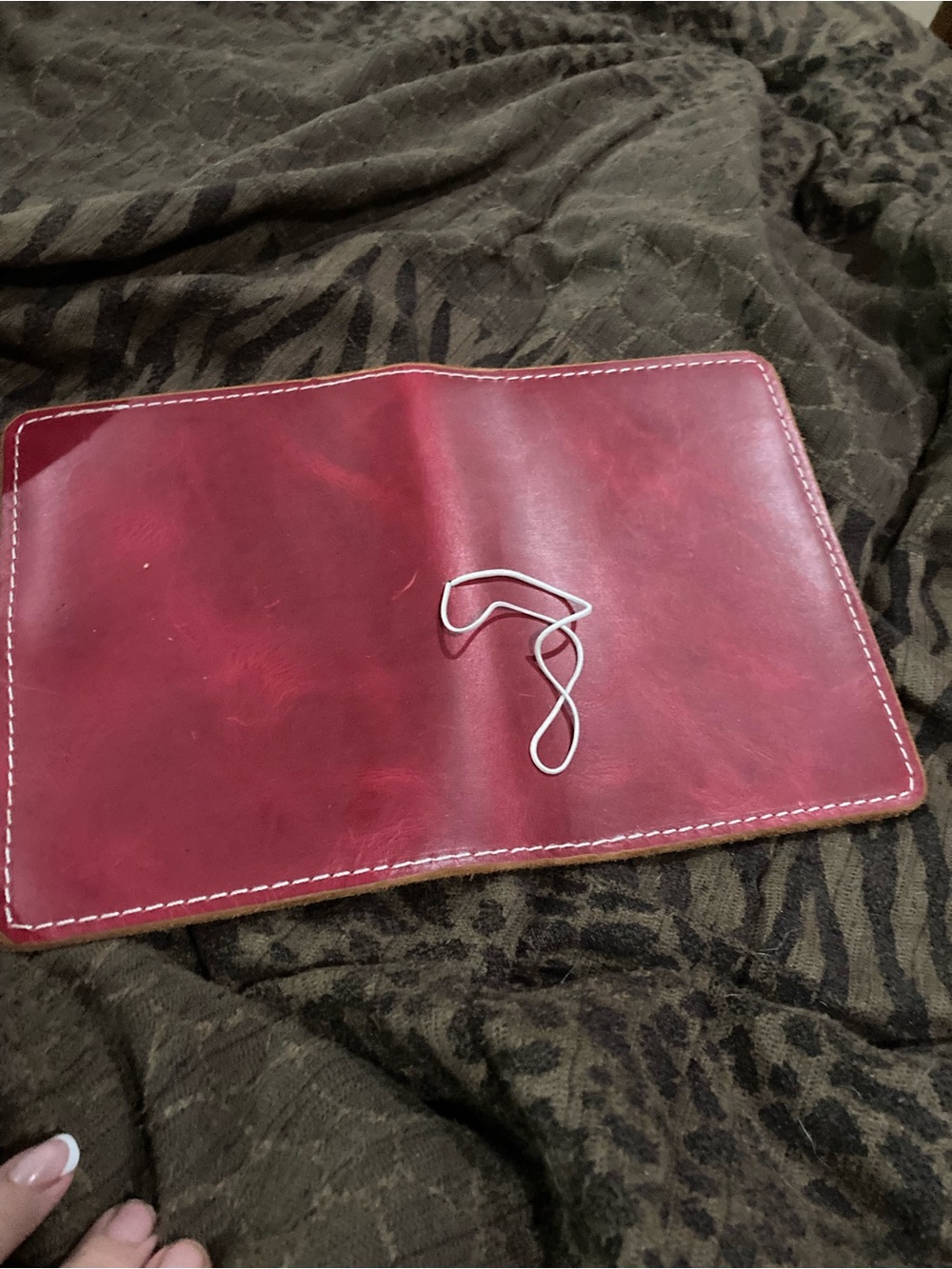 Men's Red Leather Passport & Card Holder — Slim Travel Organizer